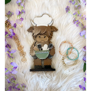 Highland Cow | Kitchen Chef Shelf Decor | HC-05