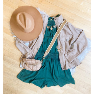 Cropped Utility Zipper Safari Jacket | Be Cool | BC-15