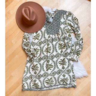 Printed V-Neck Dress | Gigio USA | GI-03