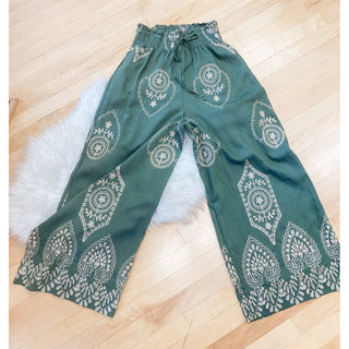 Wide Leg Moroccan-Style Pants | Metallic Gold Embroidery | GiGiO | GI-07