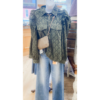 Floral Print Corduroy Button Down Shirt | GiGiO | GI-06