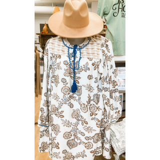 Mixed Print V-Neck Dress | GiGiO | GI-05