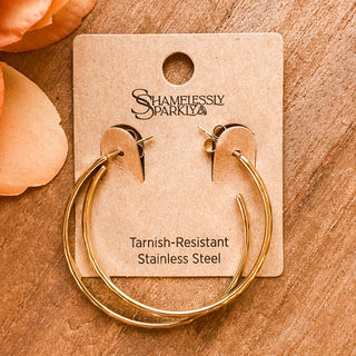 Golden Aura Hoops | 18K Gold-Dipped Stainless Steel
| MA-20