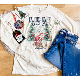 Every Knee Shall Bow | Graphic Long-Sleeved Tee | KT-199