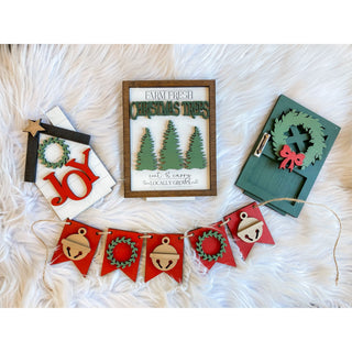 Farmhouse Bench with Interchangeable Decor | Shelf Sitter Interchangeable | KT- 108