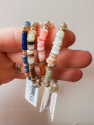 Carys Genuine Stone Stretch Bracelet by Howard's Jewelry