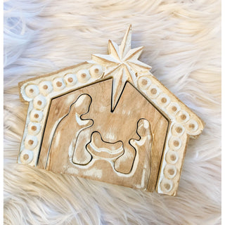 Mango Wood Knob Nativity KT-1