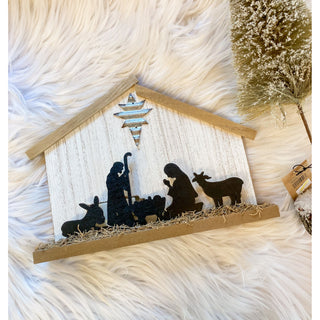 Wooden Nativity w/LED Light KT-12