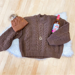 Meadow Sweater in Sage and Cocoa | ZN-35