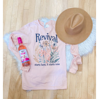 Revival Peach Long Sleeve Tee| KT-218
