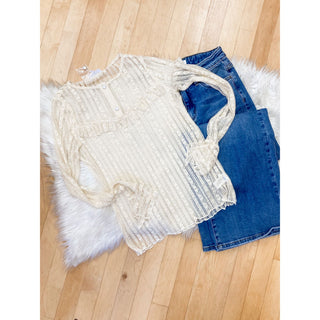 Bloomview Lace Henley Top | AW-03