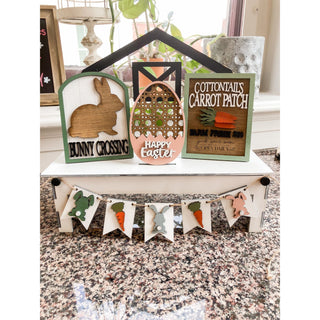 Farmhouse Bench with Interchangeable Decor | Shelf Sitter Interchangeable | KT- 108