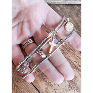 Faith and Grace Inspirational Charm Bracelet Set | HJ-03