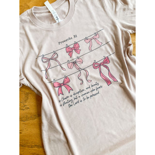 Proverbs 31 Hanging Bows Graphic Tee | Kt-199