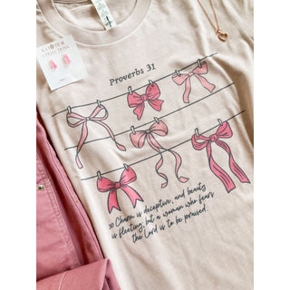Proverbs 31 Hanging Bows Graphic Tee | Kt-199