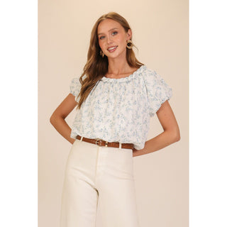 Willow Braided-Neck Floral Blouse | LU-08