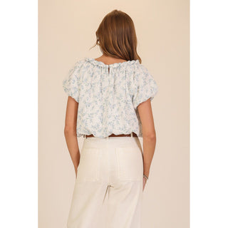 Willow Braided-Neck Floral Blouse | LU-08