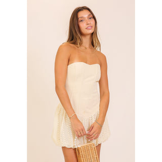 Ivory Lace Bustier Mini Dress | LU-05