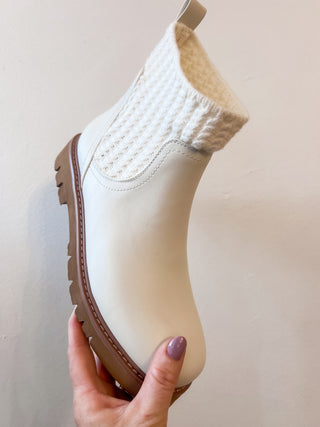 Corkys Keep Me Warm Cream Knit Bootie