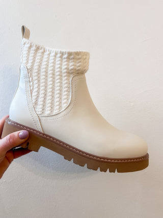 Corkys Keep Me Warm Cream Knit Bootie