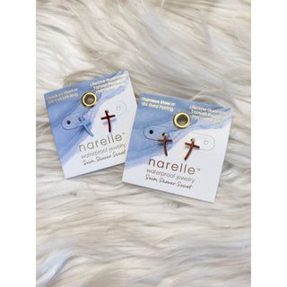 Narelle Waterproof Curved Cross Stud Earrings | HJ-10