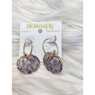 Pumpkin Charm Hoop Earrings | HJ-05