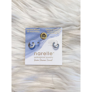Narelle Waterproof Pavé Huggie Hoop Earrings | HJ-09