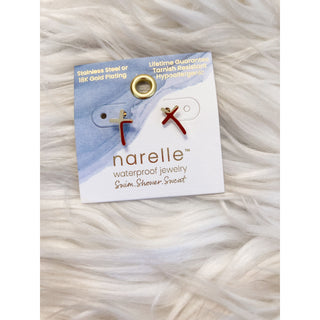 Narelle Waterproof Curved Cross Stud Earrings | HJ-10