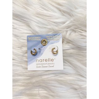 Narelle Waterproof Pavé Huggie Hoop Earrings | HJ-09