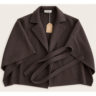 Olive Belted Tailored Cape - OR-02