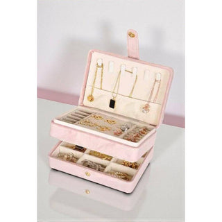 Gracie Light Pink Velvet Jewelry Box | NG-06