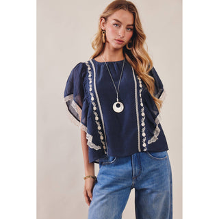 Bluebell Bloom Embroidered Blouse LI-10