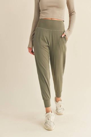 Olive Soft Touch Relaxed Jogger KC-09