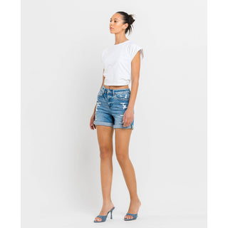 High Rise Double Cuff Shorts FM-15