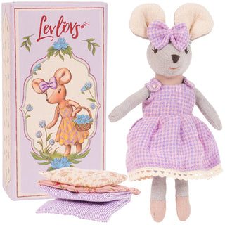 Mouse Violet | Handmade Linen Doll