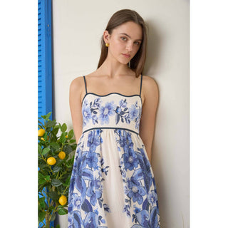 Spaghetti Strap Midi Dress | Positano Floral | BP-51