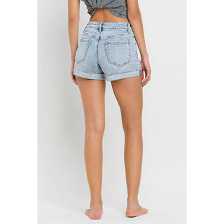 High Rise Single Cuff Denim Shorts FM-12