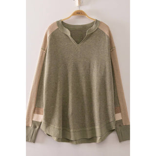Cozy Contrast Waffle Knit Pullover Sweater | VJ-23