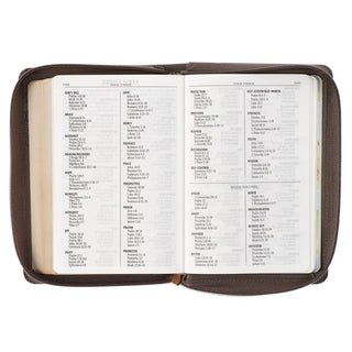 KJV Bible | Compact Large Print | Faux Leather | Gray with Zipper | CG-01