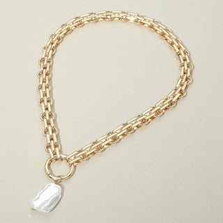 Modern Pearl Statement Necklace | SS-13