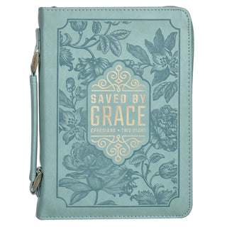 Bible Cover | Fashion Teal | Ephesians 2:8 | Saved by Grace