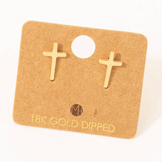 Mini Cross Post Stud Earrings J-238