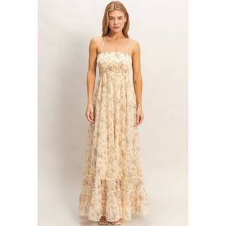 Smocked Floral Maxi Dress | HY-11