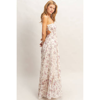 Smocked Floral Maxi Dress | HY-11