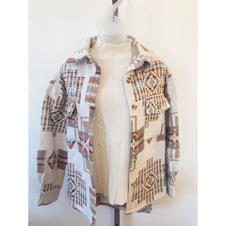 Hi-Low Aztec Brown Shacket OR-03