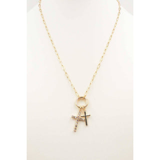 Divine Duo Cross Necklace