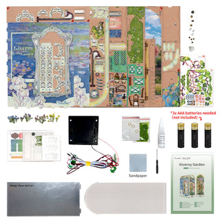 DIY Book Nook Kit: Giverny Garden w/ Dust Cover