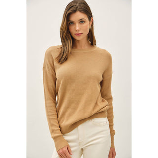 CLASSIC CREW NECK DROP SHOULDER RIBBED SWEATER | BC-29