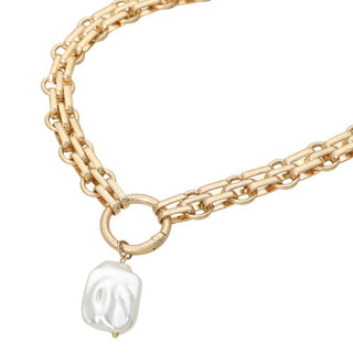 Modern Pearl Statement Necklace | SS-13