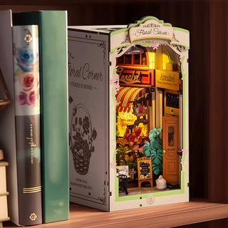 DIY Book Nook Kit: Floral Corner with Dust Cover | Hands Craft | TGB09